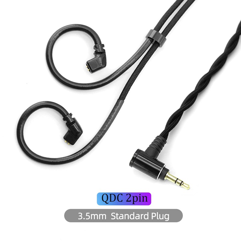 Fezzlo QDC C-Pin Replacement Earphone Cable Compatible with KZ ZS10
