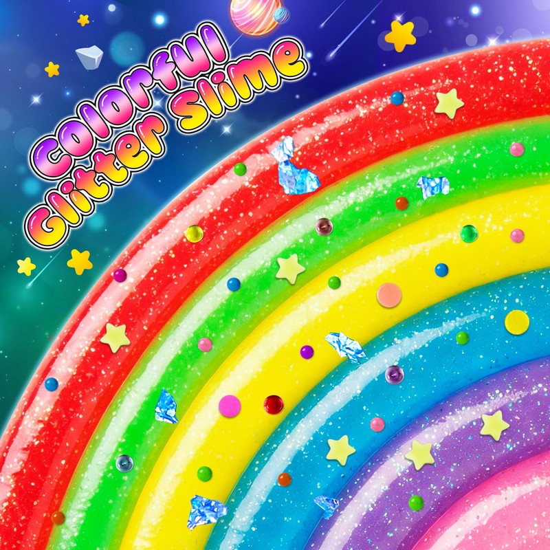 DIY Slime Kit for Girls, Glitter Galaxy Slime Making Kit