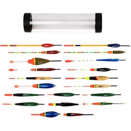 Zite Fishing Allround Float Set - Fishing Floats & Floats for Fishing - 20 Glow Stick Floats Waggler More with Float Tube