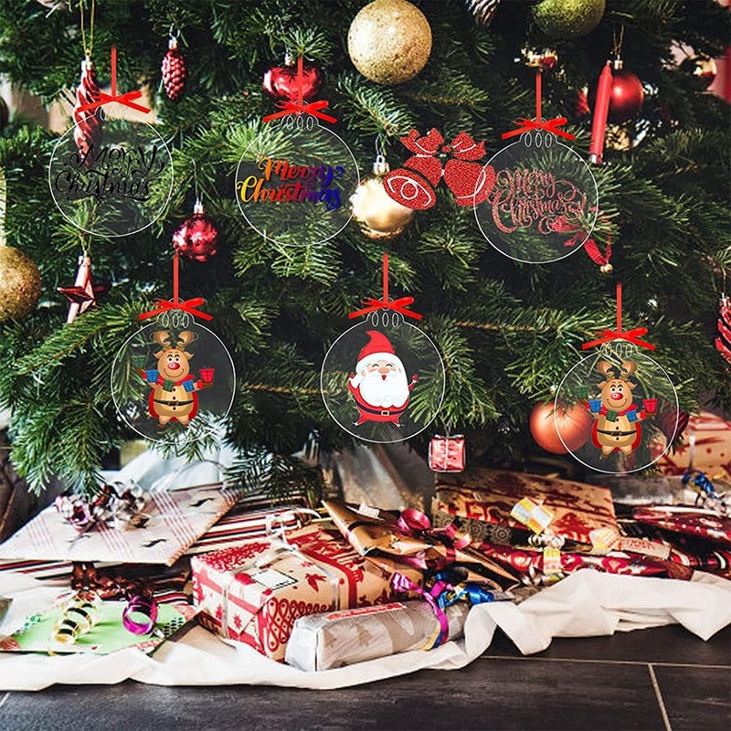 TSKDKIT Pack of 30 Acrylic Christmas Baubles 7.6 cm Acrylic