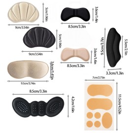 12 Pairs Heel Cushions for Back of Heel Pad Women Shoes Soft Protectors Cushion for Too Big Shoes Inserts Grips Shoe Cushion Liners Prevent Slipping Blisters (12)