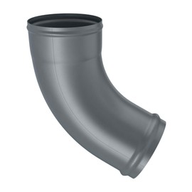 ZAMBELLI Downpipe Elbow 72 Degrees Galvanised with Bead DN 100 Anthracite Pipe Elbow High Corrosion Protection Easy Installation without Soldering