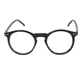 KISS Wave Glasses Men Women - Clear Lenses & Blue Light Filter for PC, TV, Work & Gaming - UV Protection - Round Frame & Vintage Design for a Stylish & Casual Look, black