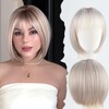 WIGYY Ash Blonde Bob Wig for White Women with Bangs,