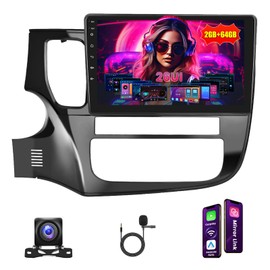 [2+64GB] Inefala Android Car Stereo Radio for Mitsubishi Outlander 2012-2018 with Wireless Carplay Android Auto, 10.1 Inch HD Touchscreen with GPS WiFi Bluetooth FM/RDS EQ SWC 26UI Backup Camera MIC