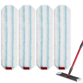 4 Pack Microfiber Mop Pad for O-Cedar H2prO Flat Mop System, Reusable Mop Head Replacements, Machine Washable