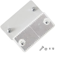 Woola 6 x White Rectangular Reflectors, Size 90 x 40 mm, E-Approved Reflectors, Cat's Eye Reflectors for Trailers, Caravans, Trucks, Tractors, Motorcycle Fences, Door Posts