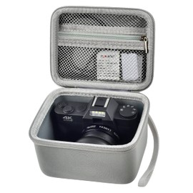 Vlogging Camera Case Compatible with Duluvulu/for TEBNGIHNM/for zheozeig/for Oiadek 4K Digital Cameras for Youtube. Vlog Camera Carrying Storage for Lens, Cable and Other Accessories -Grey