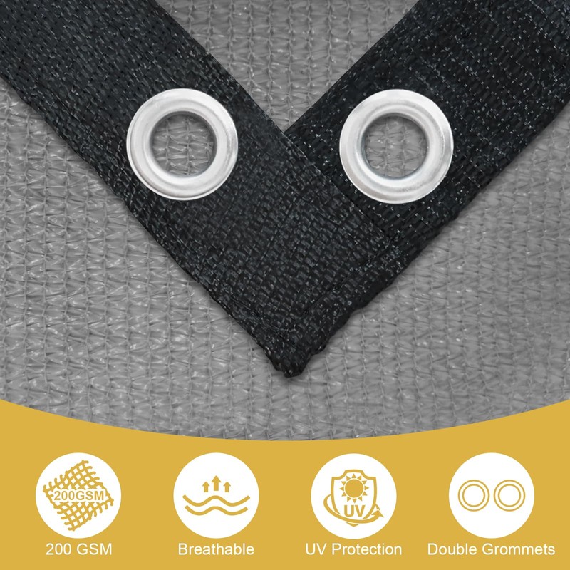Shade&Beyond Customized Size 90% Sun Shade Cloth with Grommets, 10'