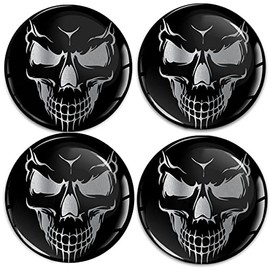 Skino Eu Sticker Car Sticker for Hub Caps Hub Caps Hub Cap Wheel Cover Wheel Sticker 50 mm Black Skull A 9250