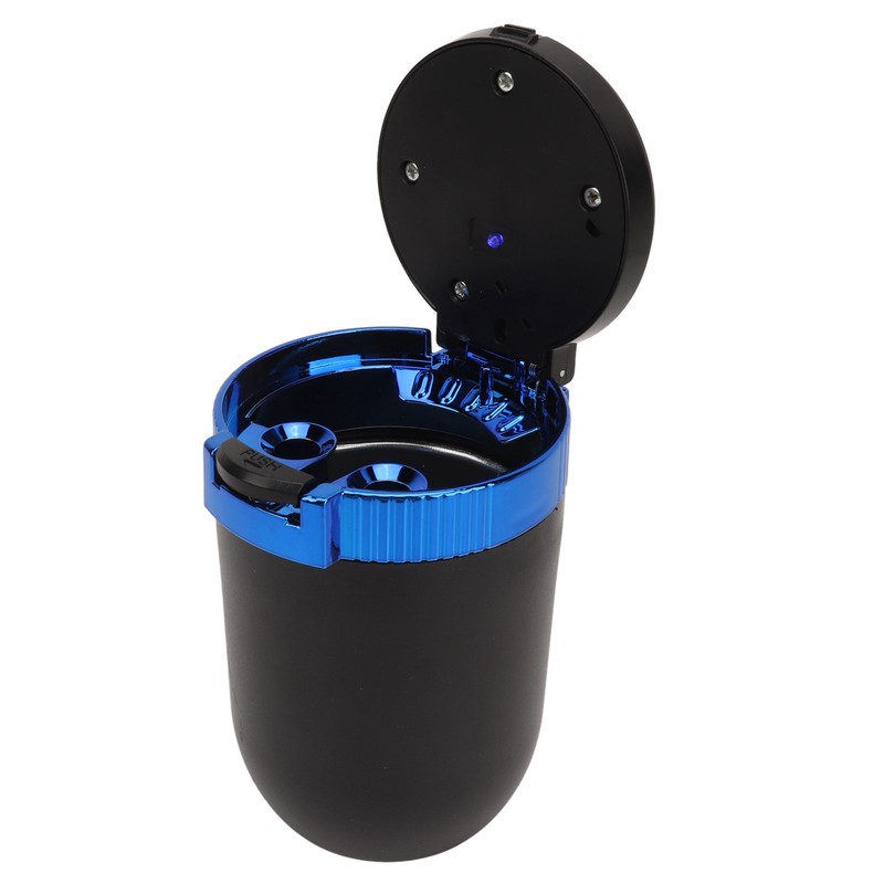 2Pcs Car Ashtray with LED Blue Light Portable Removable Car