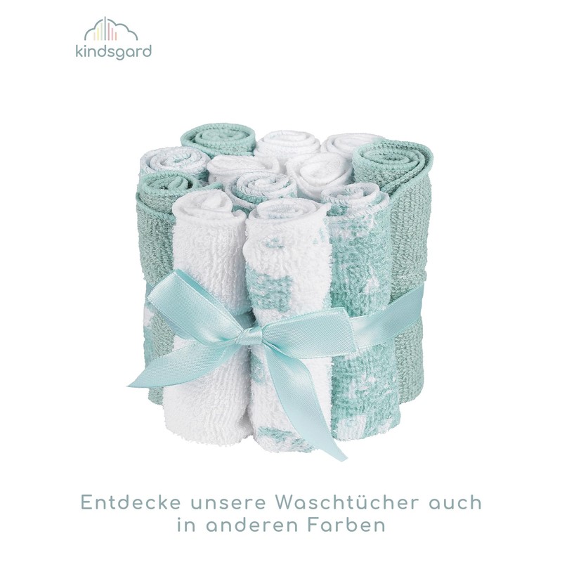 kindsgard Vaskedag Baby Wash Cloths Pack of 12 | 100%
