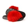 Hangrui Women's Faux Fur Slides, Open Toe Cute, Comfortable Fluffy