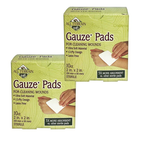 All Terrain Latex-Free Sterile Gauze Pad 2 x 2 Inch, 10 Count (2 Pack Bundle)