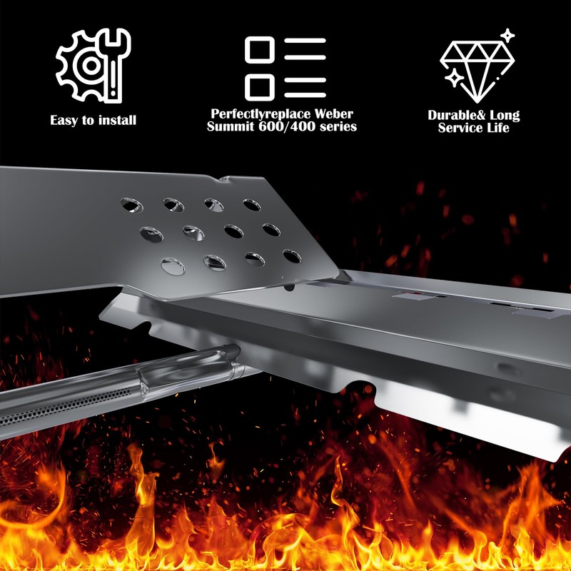 SafBbcue Summit Burner Support Brackets for Weber Summit E-620 E-650