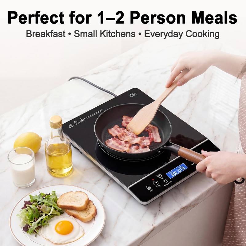 COVORM 8" Lightweight Titanium Enameled Cast Iron Skillet, Hammered Nonstick