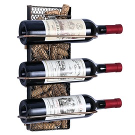 Oddwaxs Wine Rack Wall Mounted with Wine Cork Holder Decorative - bar Decorations for Home, Wine Lover Gift, Housewarming Gift, Home Bar Decor, Kitchen Decor