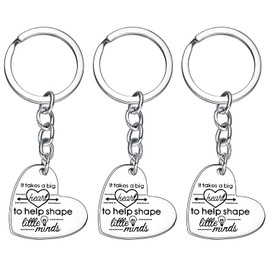 MADHAHEFU 3PC Teacher Appreciation Keychain Thank You Gifts Teacher's Day Gifts Keyring For Women Teacher (3PC It Takes a Big Heart to Help Shape Little Minds #2)