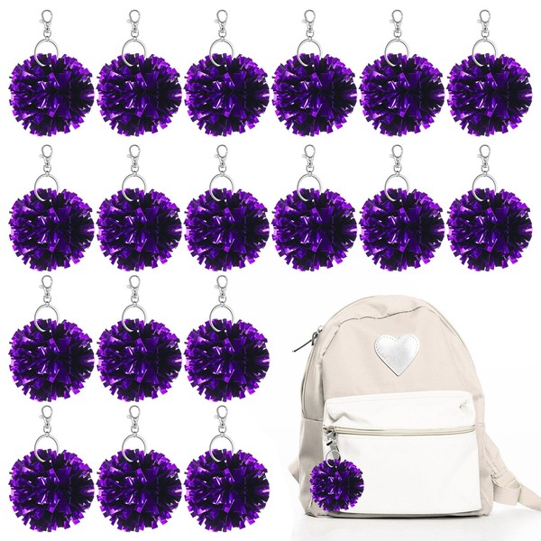 Remuuly 20 Pcs Cheer Pom Pom Keychain Cheerleader Gifts Cheerleading