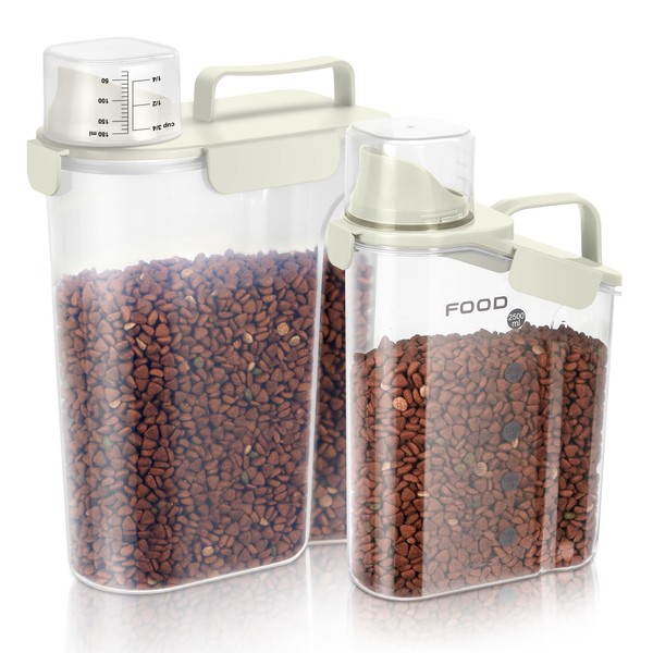 LEAWALK 8-12 LBS Cat Dog Pet Food Storage Container, Plastic