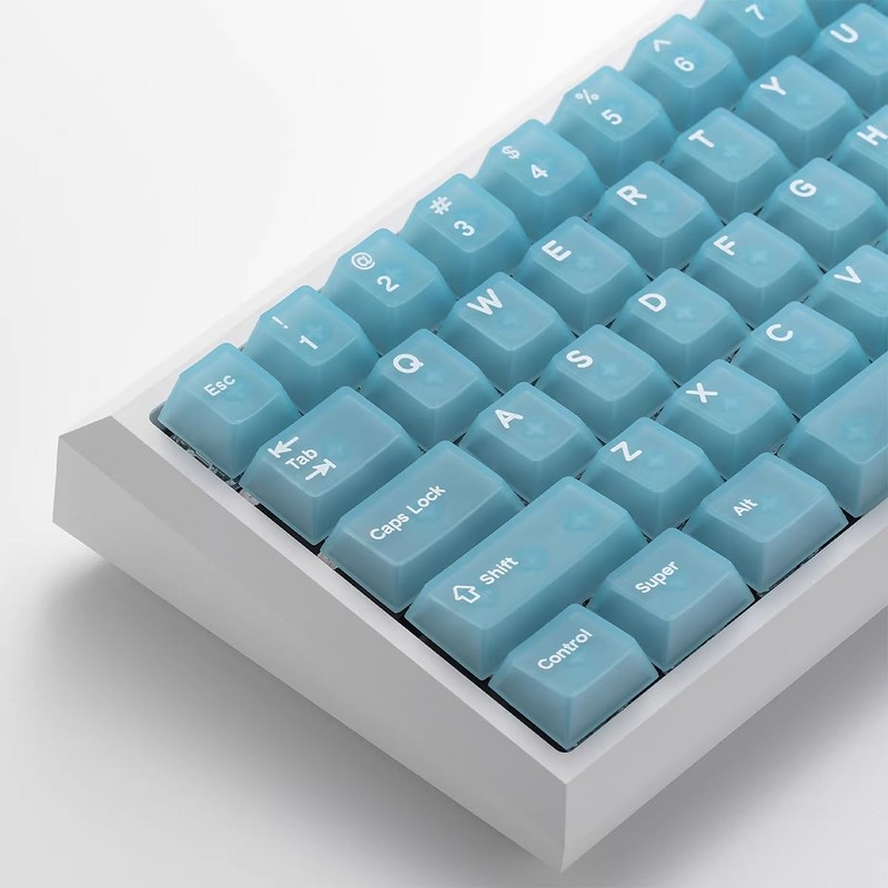 132 Keys Jelly Keycaps PC Matte Transpsarent Keycaps Set Fit