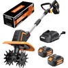 SOARFLY Cordless Tiller for Gardening with 8.0Ah (2×4.0Ah Batteries), 48