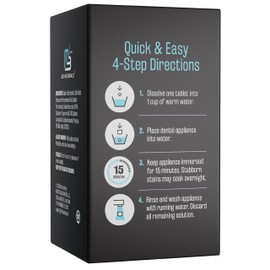 Coffee and Tea Retainer Cleaner Tablets, Removes Odors, Stains, and Plaque, 4-Month Supply, Denture Cleanser for Caffeine Enthusiasts, 120 Tablets by M3 Naturals