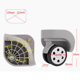 Volein 1 Pair Suitcase Wheels Replacement Wheels for Suitcase Replacement Wheels with 6 Screw Holes (V264 Grey), gray, W264-Grey