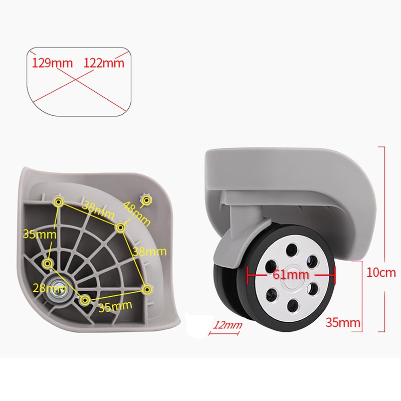 Volein 1 Pair Suitcase Wheels Replacement Wheels for Suitcase Replacement