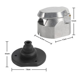 Qiping Waterproof Trailer Socket 13-Pin Metal Socket with Seals, Cable Ties, Mounting Screws, Cast Aluminium