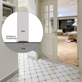 Floor Transition Strip 2" Self Adhesive Flat Vinyl Flooring Transitions Strip with Strong Backing (5cm, 10FT, Black)