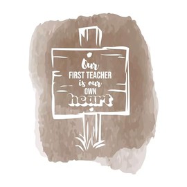 Our First Teacher is Own Heart Student Teacher Teaching Love Vinyl Wall Decor Wall Art Sticker Designs Vinyl Stickers for Home House Walls Rooms Windows Bedroom Decoration Size (12x12 inch)