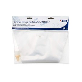 thermohauser Disposable Piping Bag Set (Plastic PP) Double Clear 27 Pieces (25 Piping Bags, Adaptors, Nozzle)