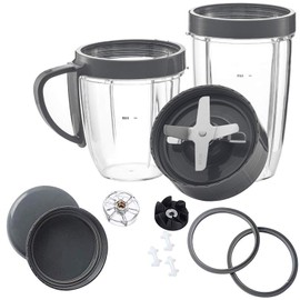 Accessories for Compatible with Nutribullet Blade wilth lids,Gears Set, Cup with Gasket Set Replacement Parts for Compatible with NutriBullet 900W/600W Series