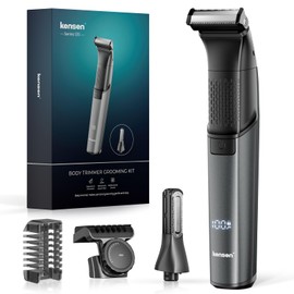 kensen Men's Intimate Shaver, 2-in-1 Razor, Men's Intimate Area, Waterproof Body Shaver, Men's Type C Bodygroom, Men's Wet Dry Intimate Razor, Legs, Chest, Armpit Groin, Attachment Combs