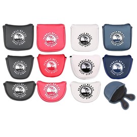 Golf Head Cover Mallet Odyssey Tailor Made Spider Putter American Flag Embroidered Tree Print Center Shaft Putter Cover (Black Square)