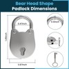 SDTC Tech 2pcs Mini Antique Padlock Retro Vintage Style Bear