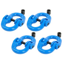 Mytee Products (4 Pack Grade 100 3/8" Forged Alloy Steel Hammerlock Coupling Link - Blue, 8800 lbs Working Load Limit | Heavy Duty G100 Connecting HammerLink