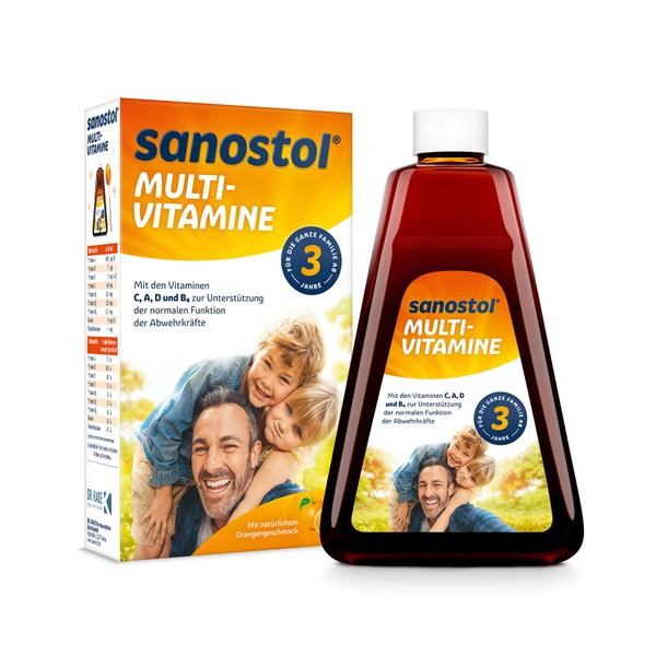 Sanostol Multi-Vitamine: Für Kinder ab 3 Jahren und Erwachsene, unterstützt ein gesundes Immunsystem mit den Vitaminen A und D, 230ml