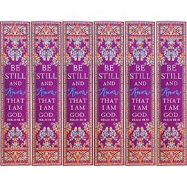 Psalm 46:10 - Bookmark-Purple, Be Still and Know That I am God, Traditional Turkish Cloth Carpet Woven Bookmark