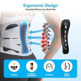 Faja lumbar para mujeres y hombres: faja lumbar ajustable, soporte lumbar completo, diseño ergonómico y material de punto 3D suave y transpirable, par