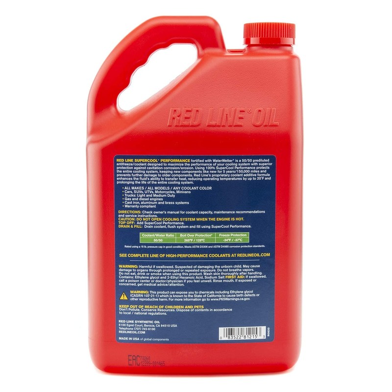 Red Line 81215 SuperCool Performance Antifreeze/Coolant, Ready to Use Formula