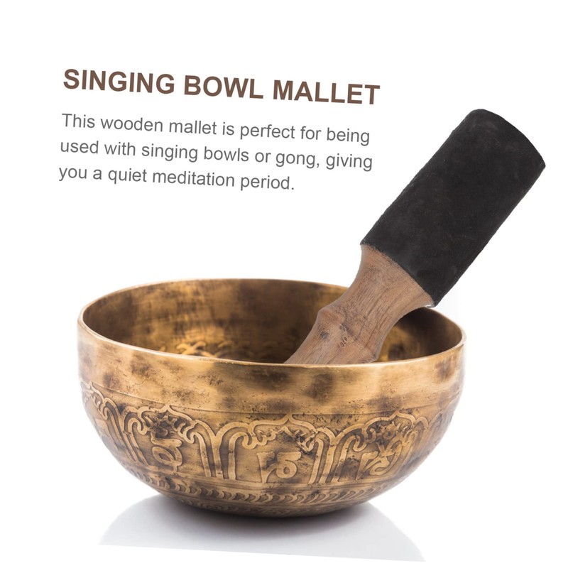 BIUDECO Singing Bowl Mallet Durable Wooden Striker for Meditation and