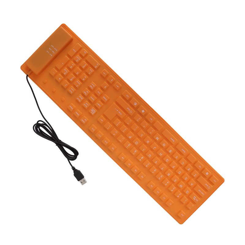 Foldable Silicone Keyboard 108 Keys Silicone Foldable USB Wired Waterproof