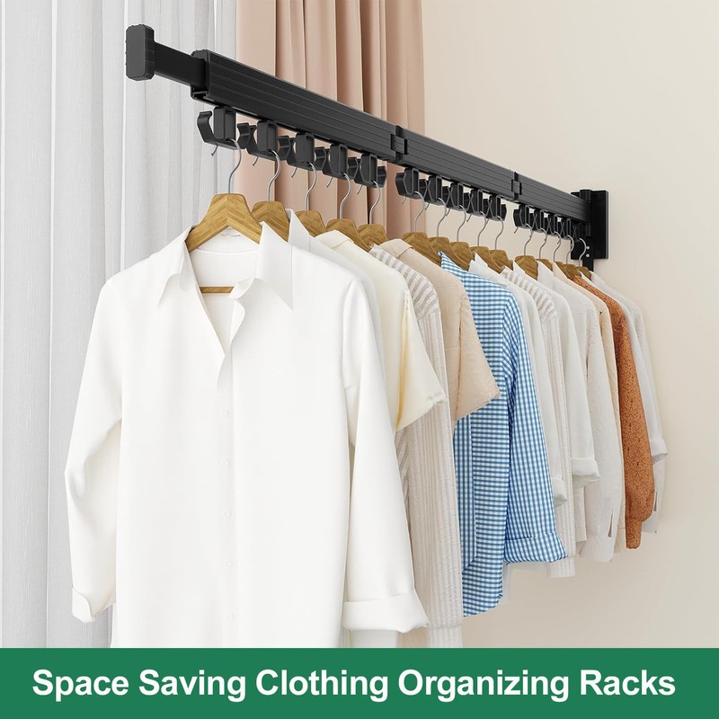Kelisiting Wall Mount Clothes Drying Rack, Wall Mounted Drying Rack,