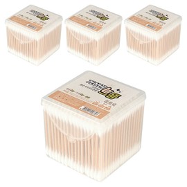 Best value for money Premium sterilized square wood cotton swabs, 300 pieces, 4 pcs / 가성비으뜸 프리미엄 멸균 사각 우드 면봉, 300개입, 4개