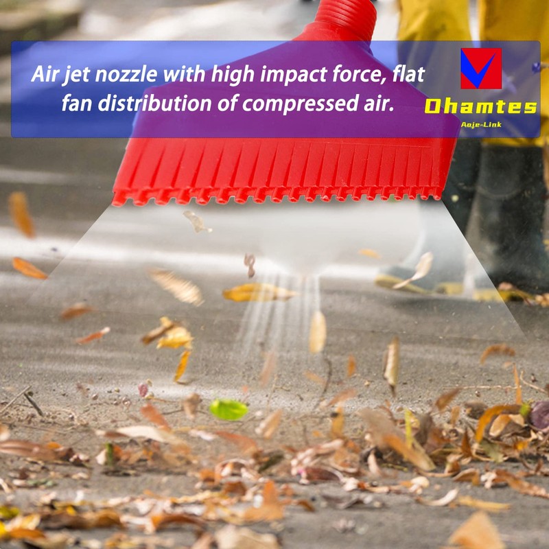 Ohamtes 2pcs Red G1/4 Male Thread ABS Flat Nozzle Air