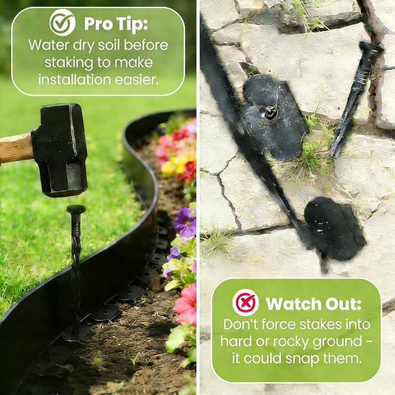 40 FT Landscape Edging Kit with 36 Spikes - 3
