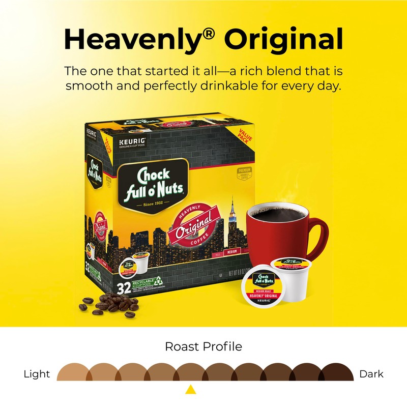 Chock full o’Nuts Heavenly Original Keurig K-Cup Pods for Keurig