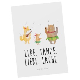 Mr. & Mrs. Panda Postcard Forest Animals Aloha - Gift, Postcards, Hedgehog, Animal Motifs, Bear, Funny Sayings, Good Mood, Life, Dancing